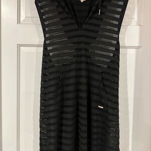 Calvin Klein Black Mesh Swim Coverup